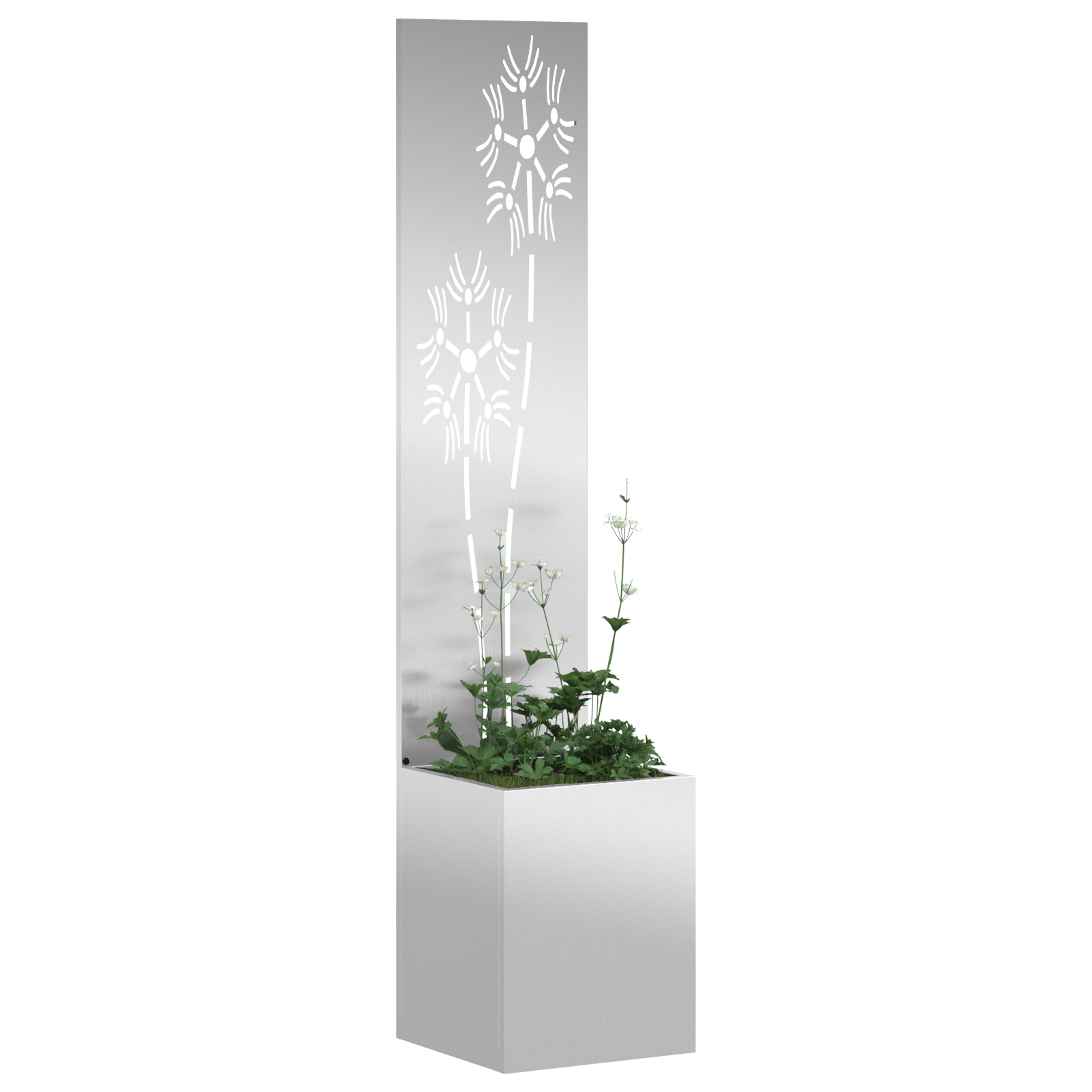 Tuin Privacy Screen Bloemen Zilver 32 x 32 x 150 cm