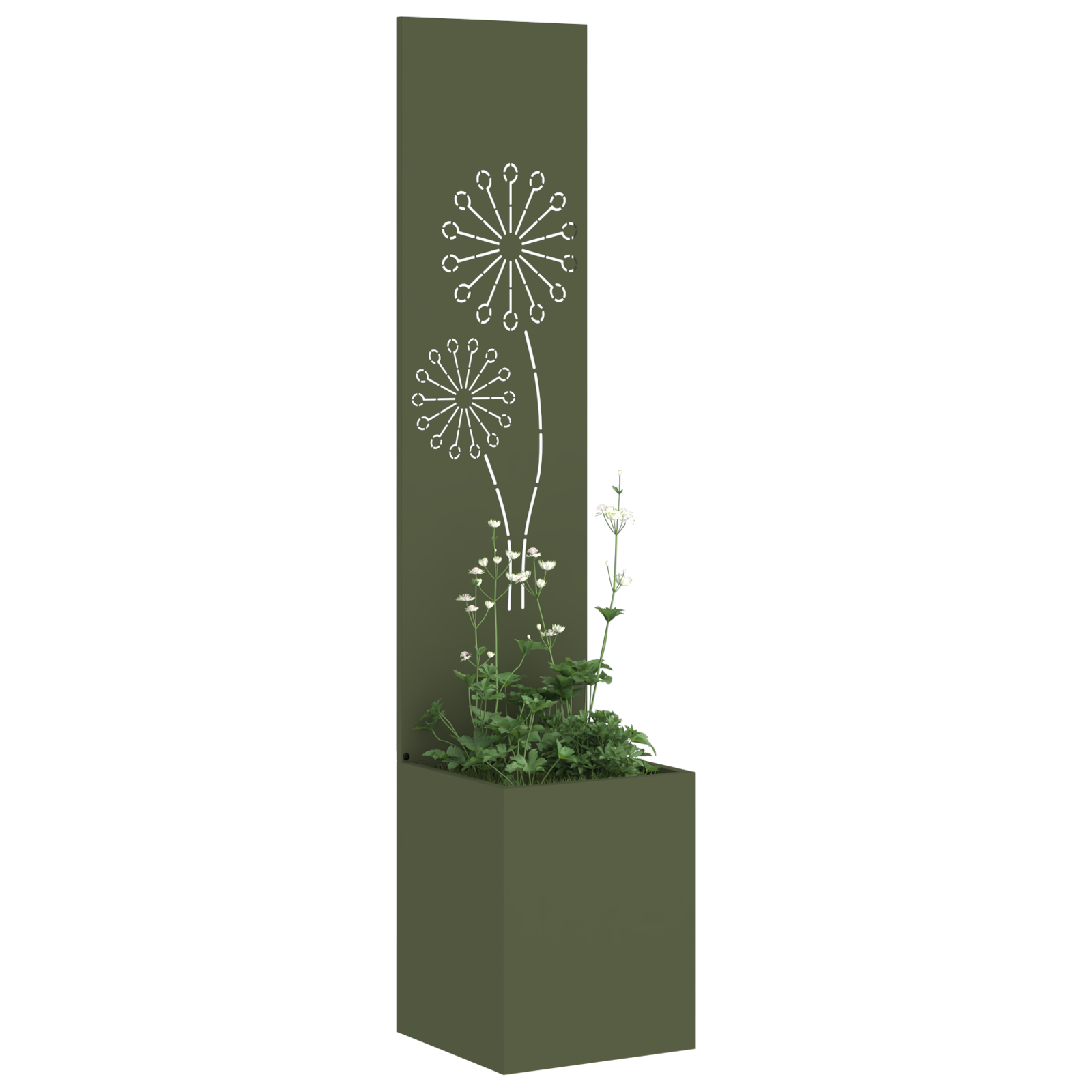 Tuin Privacy Screen Fretwerk Olijfgroen 32 x 32 x 150 cm
