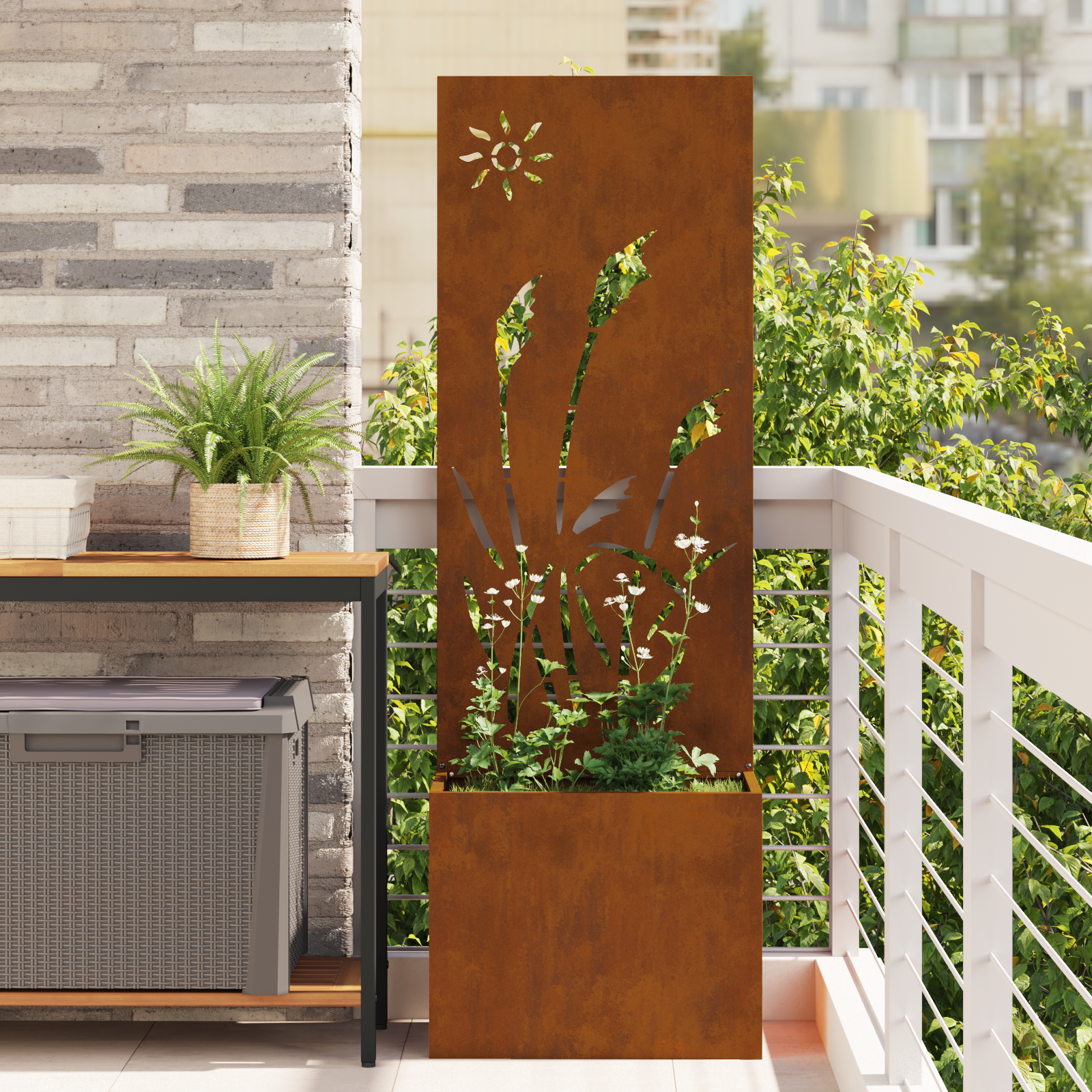 Tuinplant met Decoratief Paneel Roestig 50 x 140 cm