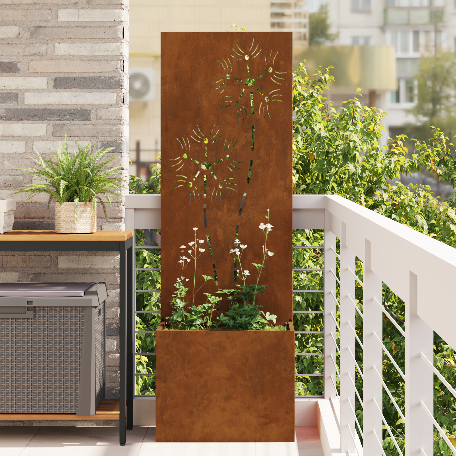 Tuinplant met Decoratief Paneel Roestig 50 x 140 cm