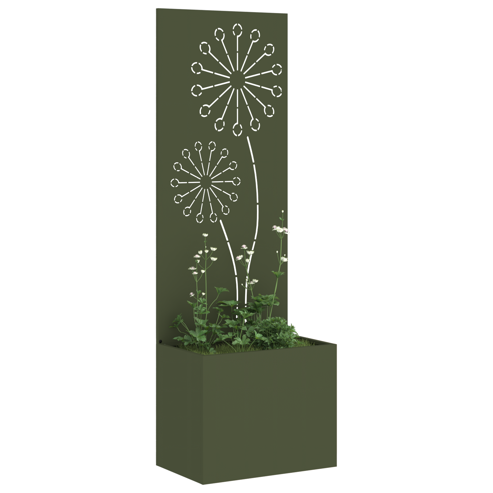 Tuin Privacy Screen Fretwerk Olijfgroen 50 x 32 x 150 cm