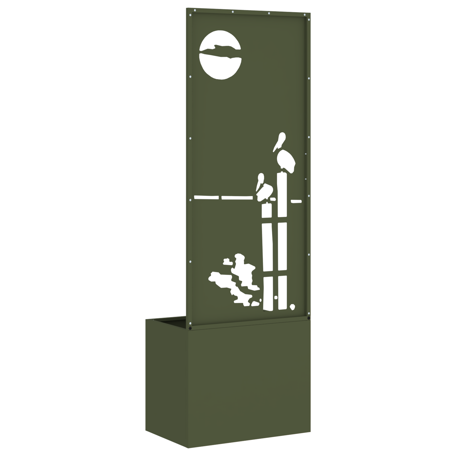 Tuin Privacy Screen Fretwerk Olijfgroen 50 x 32 x 150 cm