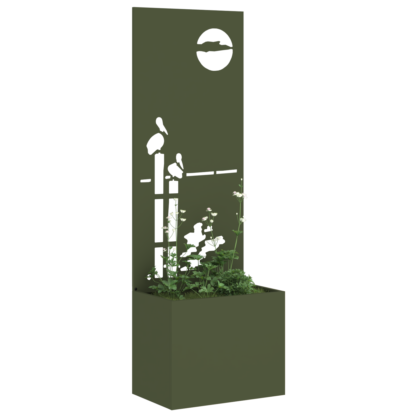 Tuin Privacy Screen Fretwerk Olijfgroen 50 x 32 x 150 cm