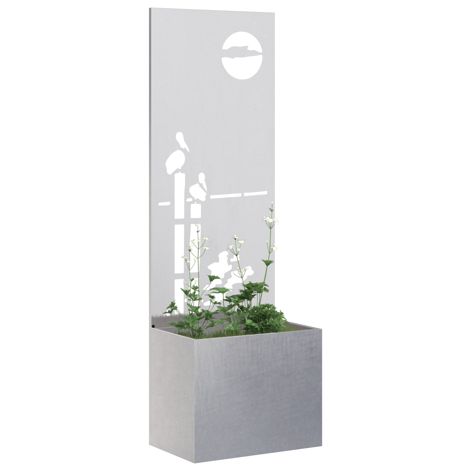 Tuin Privacy Screen Zilver 50 x 32 x 150 cm Roestvrij staal