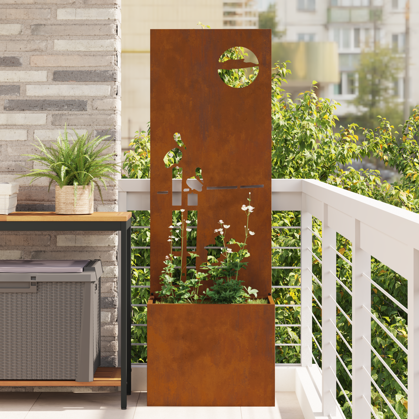 Tuinplant met Decoratief Paneel Roestig 50 x 140 cm