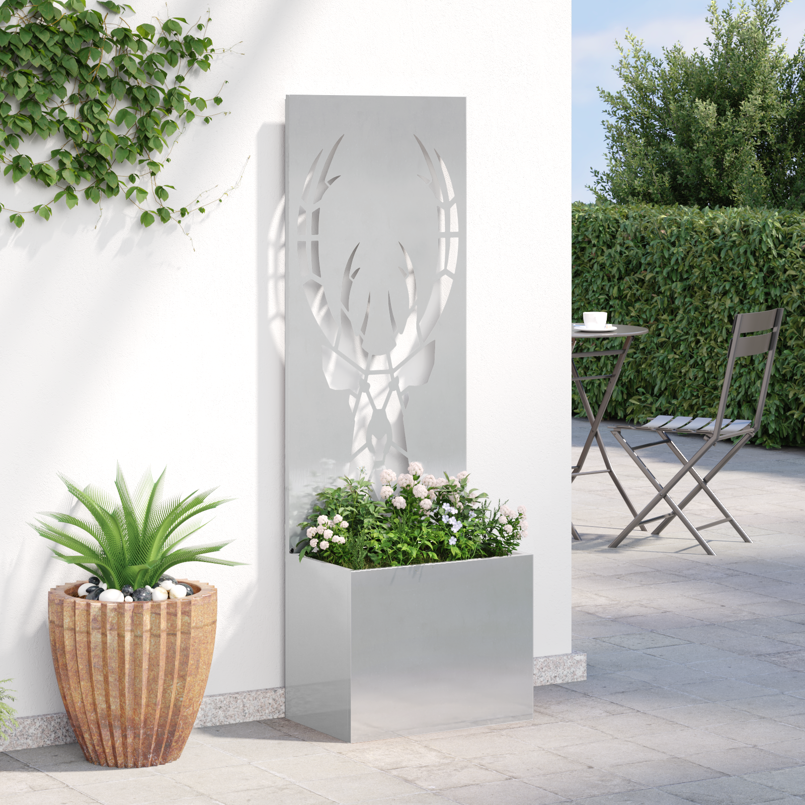 Tuin Privacy Screen Zilver 50 x 32 x 150 cm Roestvrij staal
