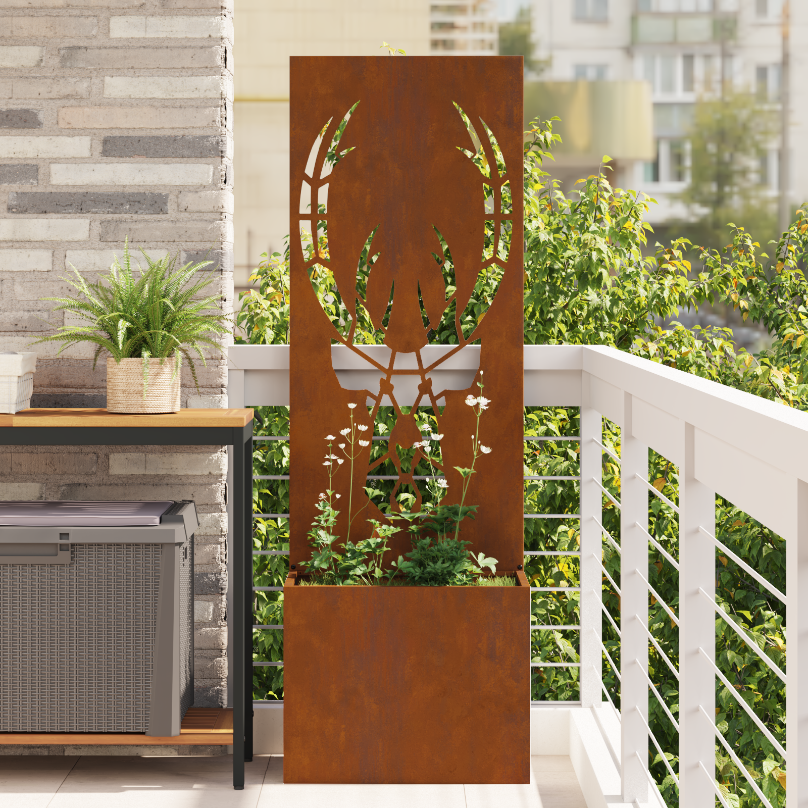 Tuinplant met Decoratief Paneel Roestig 50 x 140 cm