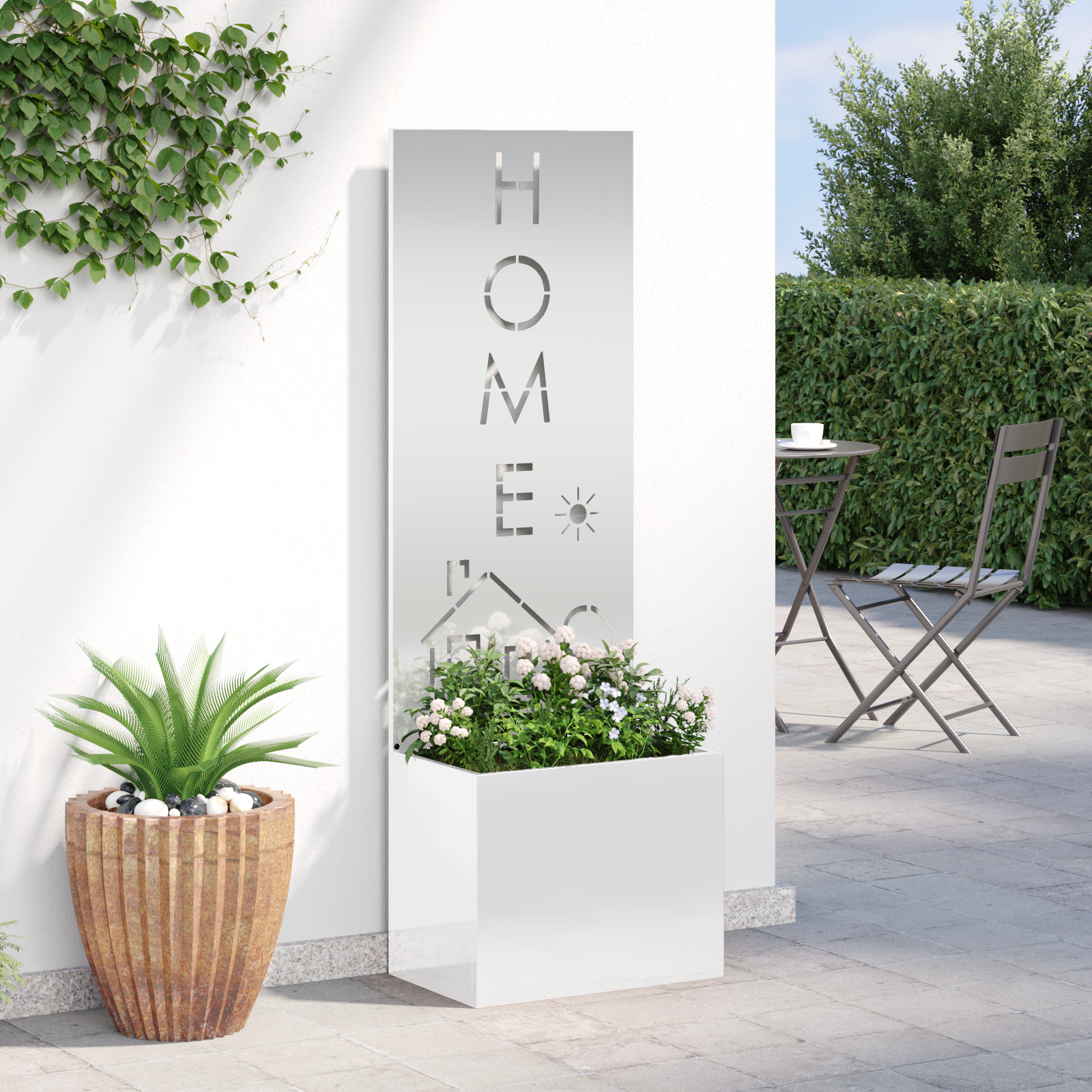 Tuin Privacy Screen Fretwerk Zilver 50 x 32 x 150 cm