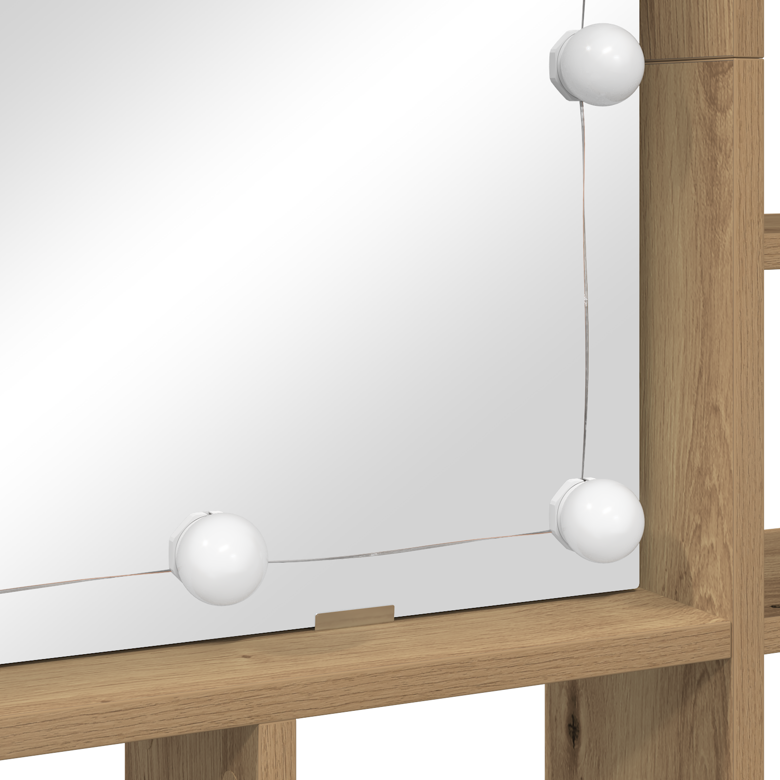 Spiegelkast artisanaal eikenkleurig 91 x 15 x 76.5 cm - Afbeelding 7