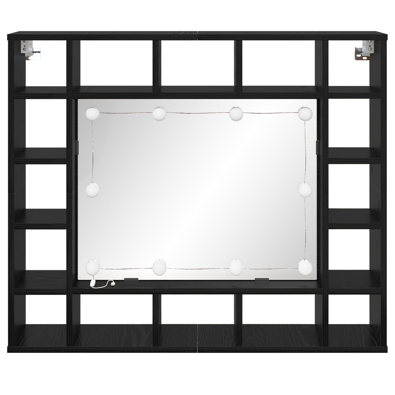 Spiegelkast Zwart eiken 91 x 15 x 76.5 cm Bewerkt hout - Afbeelding 4