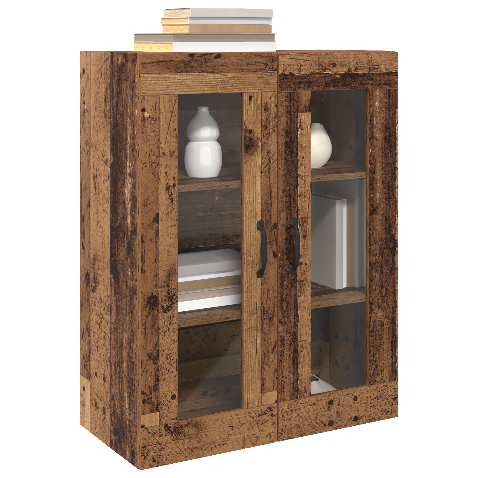 Thumbnail - vidaXL Hängeschrank mit Regal Wandmontiert mit Speicher mit Tür Braun 69.5 x 34 x 90 cm Holzwerkstoff