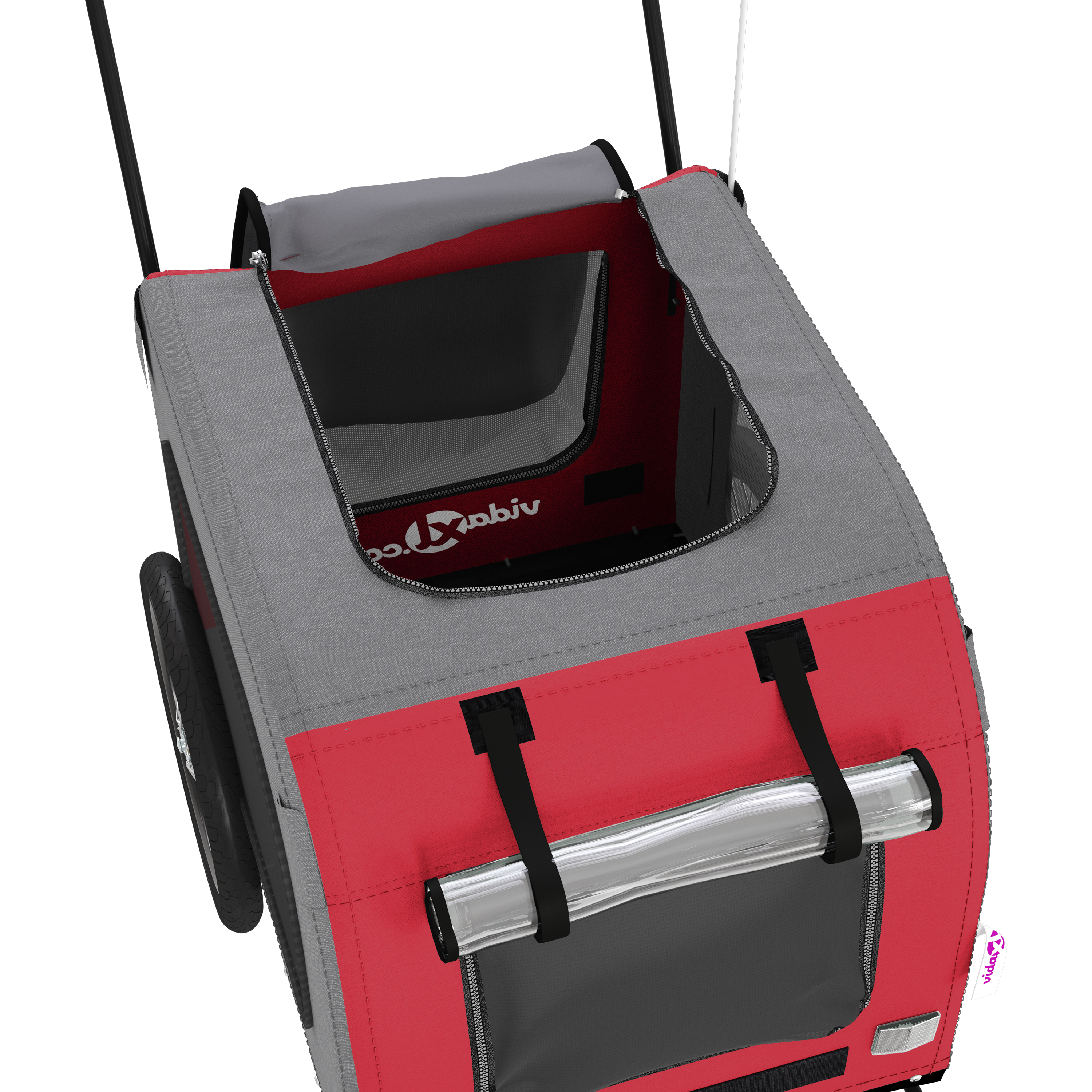 Red Pet Buggy Red Polyester, Metal 124 x 53 x 53 cm Foldable - Image 6
