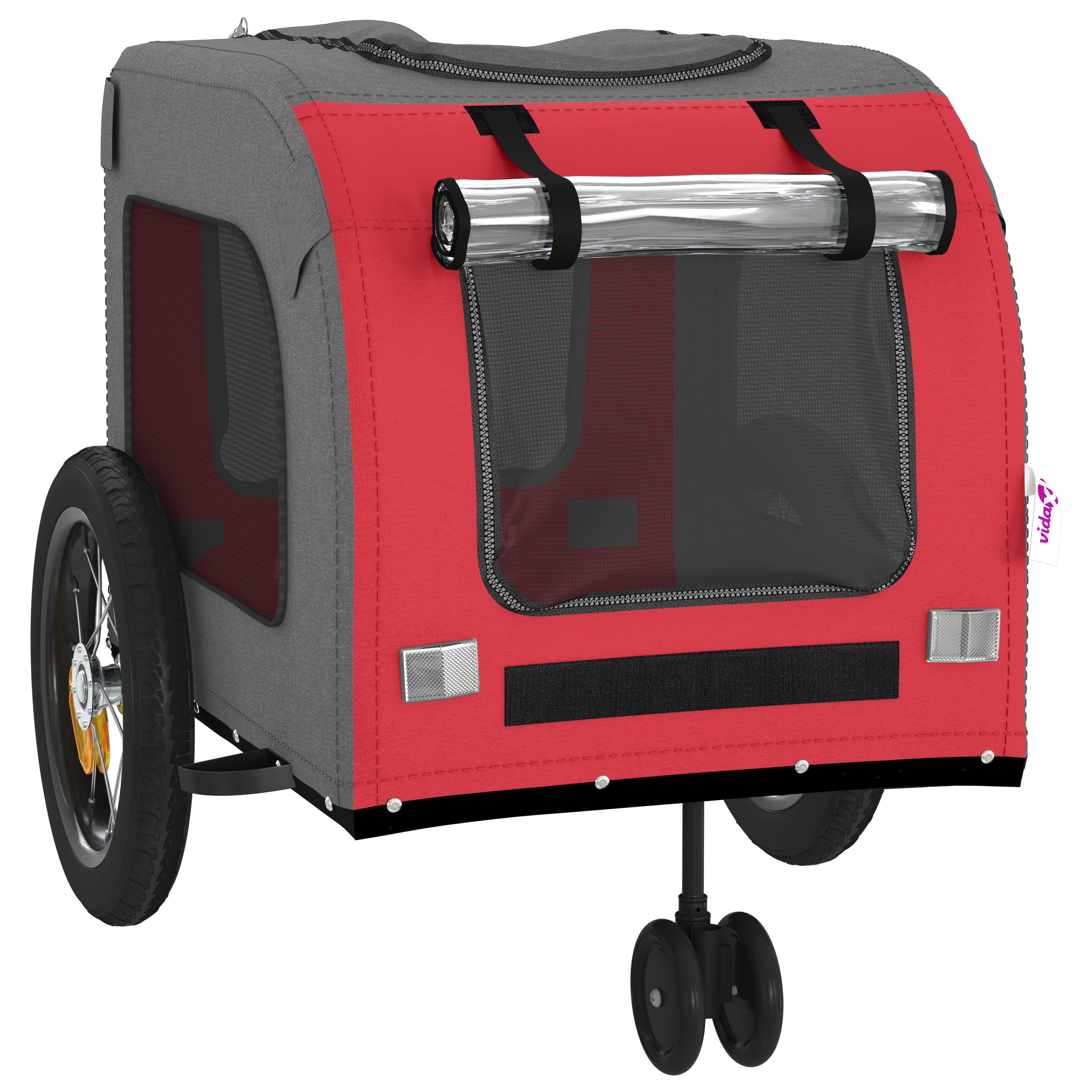 Red Pet Buggy Red Polyester, Metal 124 x 53 x 53 cm Foldable - Image 8