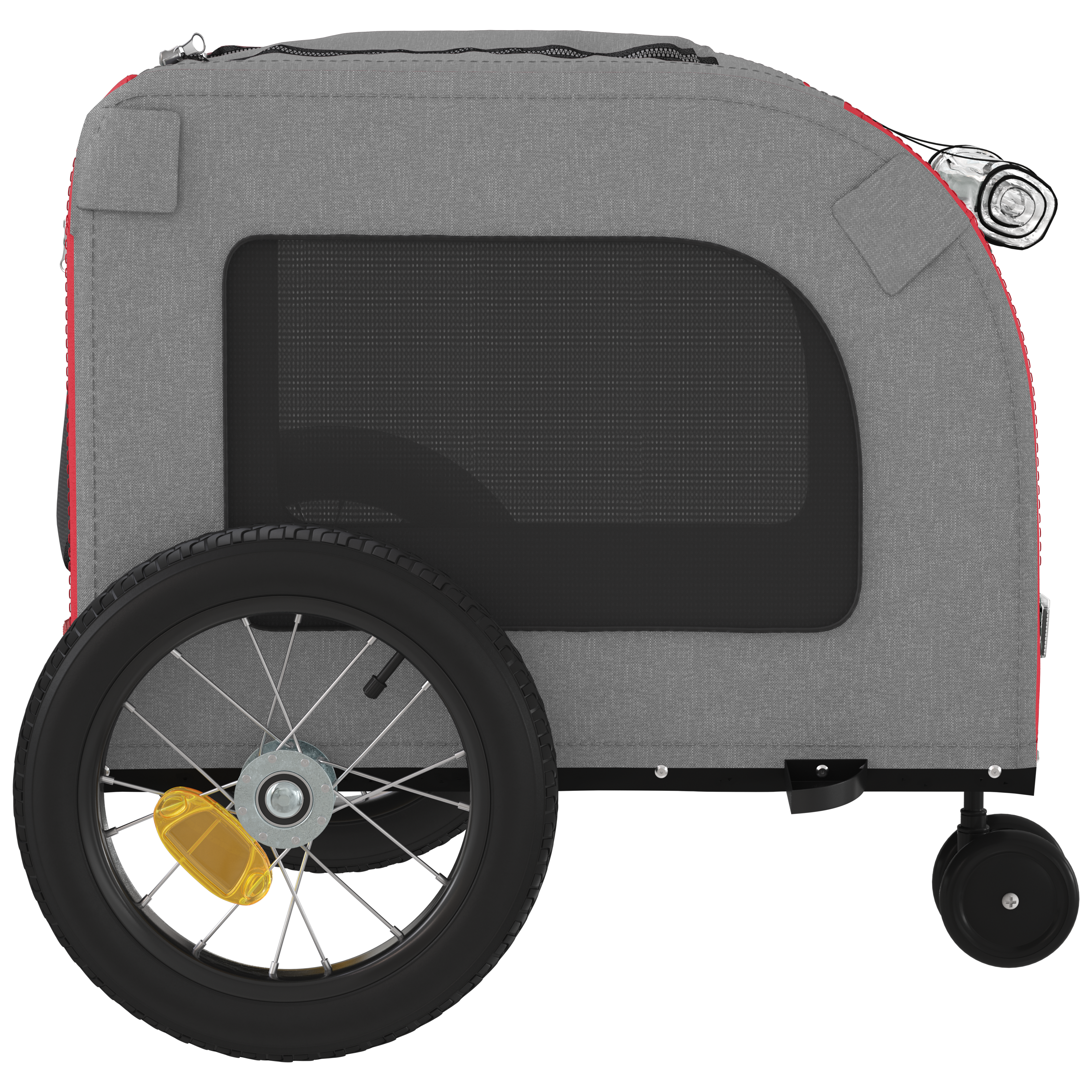 Red Pet Buggy Red Polyester, Metal 124 x 53 x 53 cm Foldable - Image 9