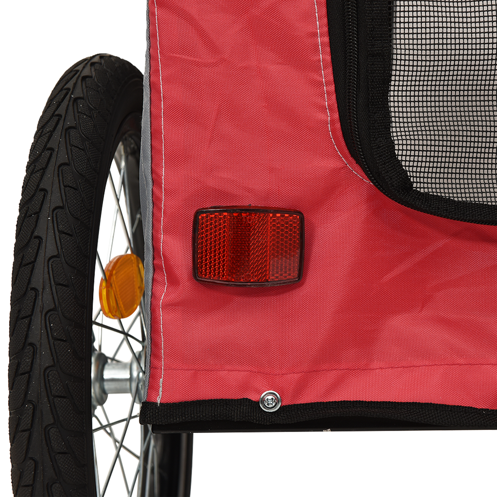 Red Pet Buggy Red Polyester, Metal 124 x 53 x 53 cm Foldable - Image 10