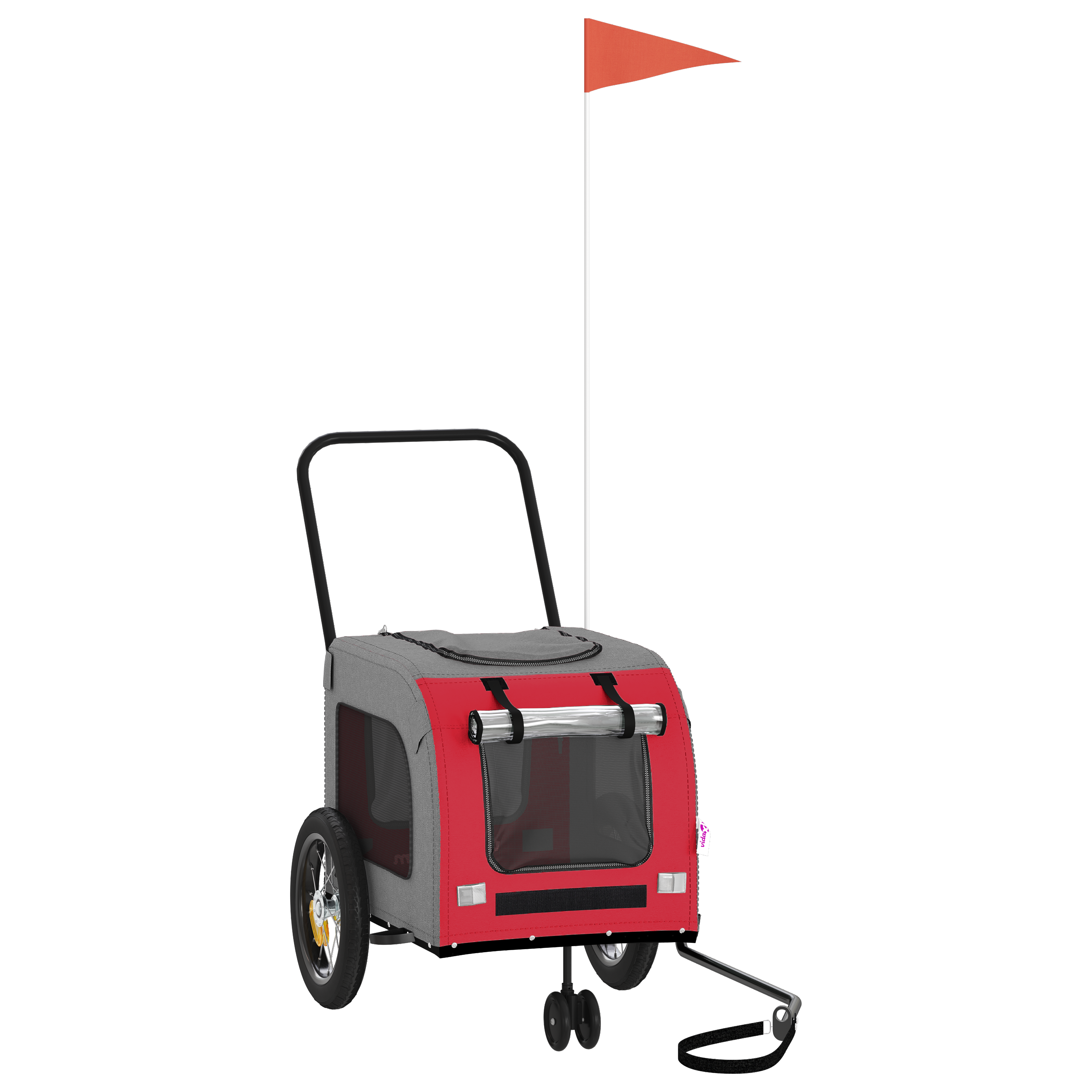 Red Pet Buggy Red Polyester, Metal 124 x 53 x 53 cm Foldable - Image 2