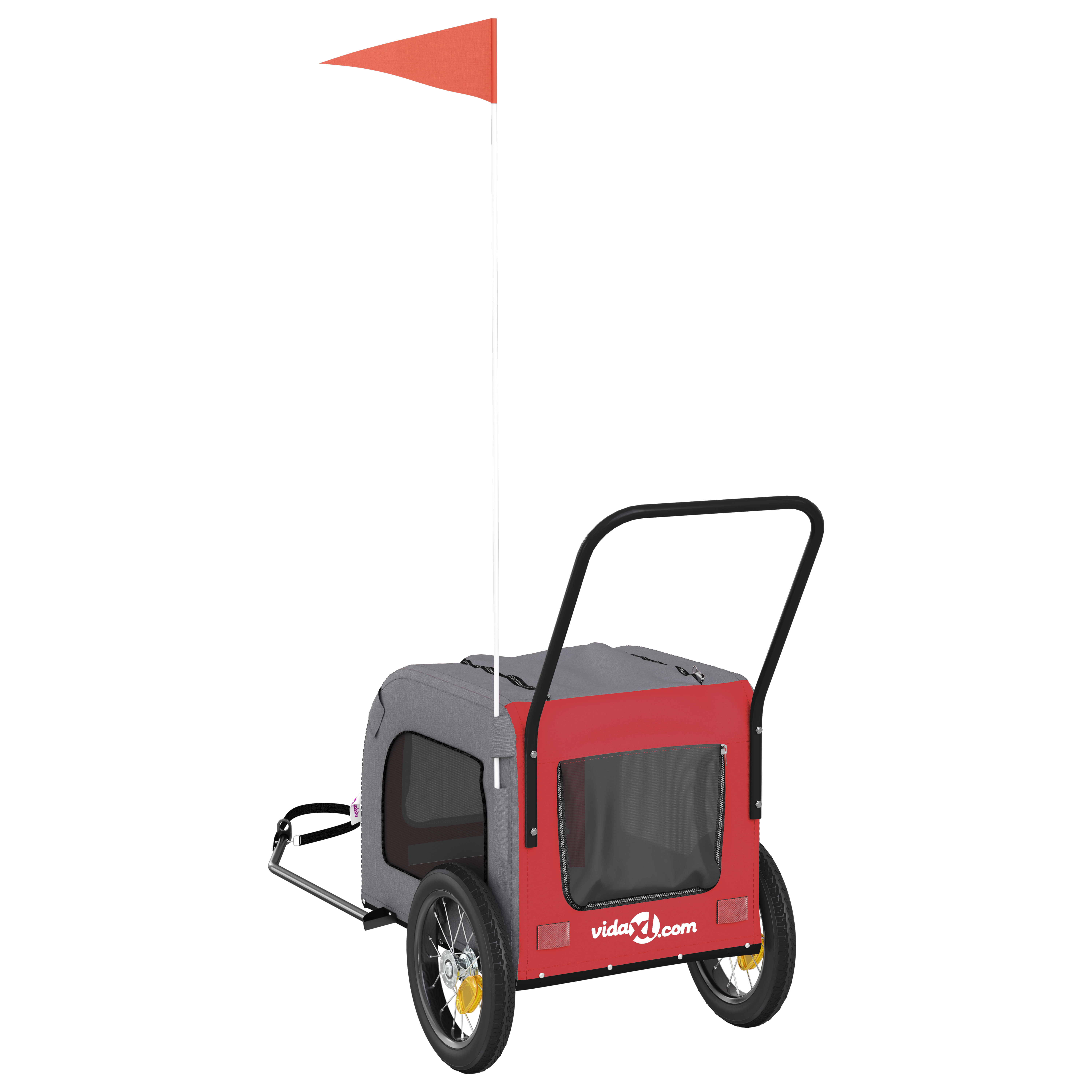 Red Pet Buggy Red Polyester, Metal 124 x 53 x 53 cm Foldable - Image 5