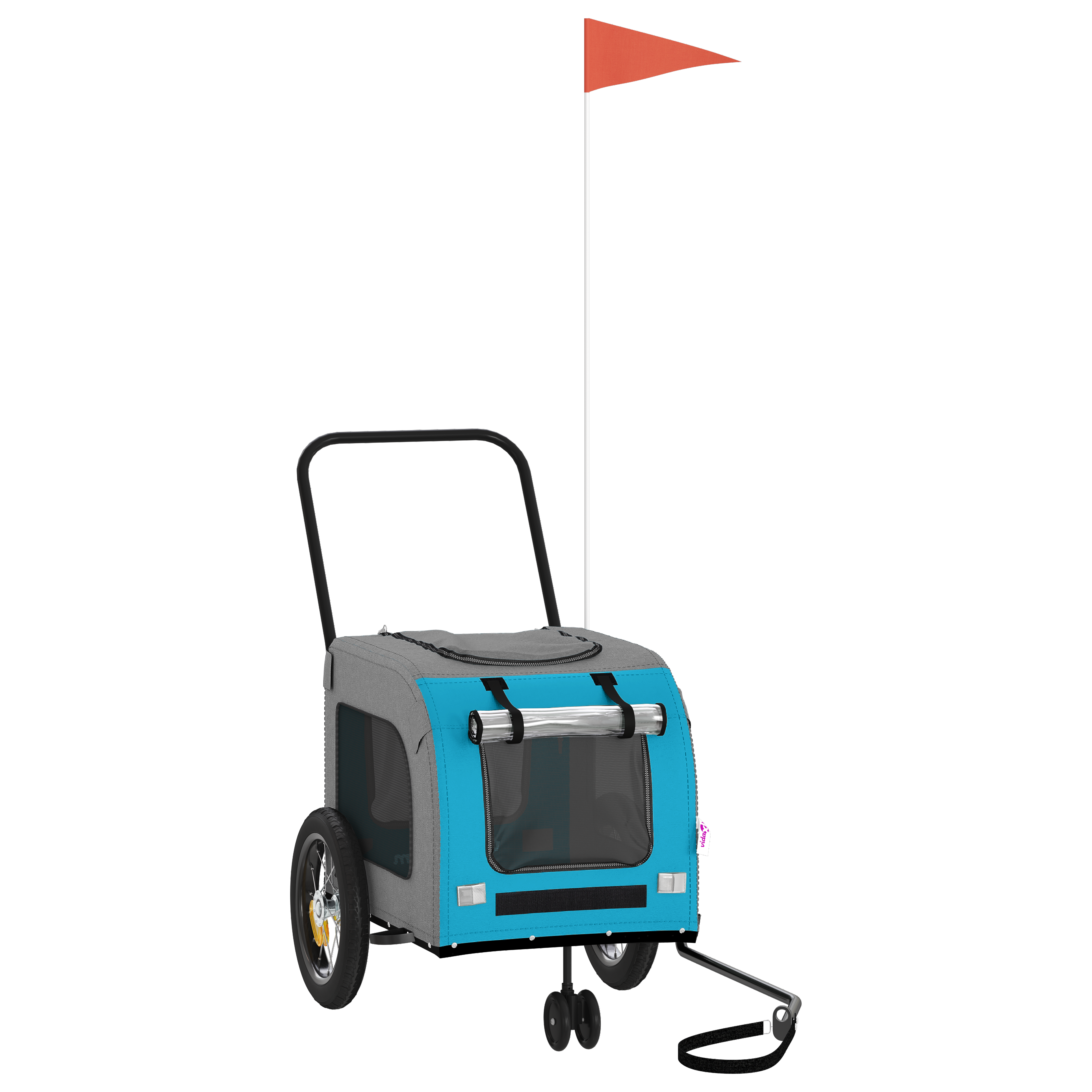 Blue Pet Stroller Blue Polyester, Metal 124 x 53 x 53 cm Foldable - Image 2