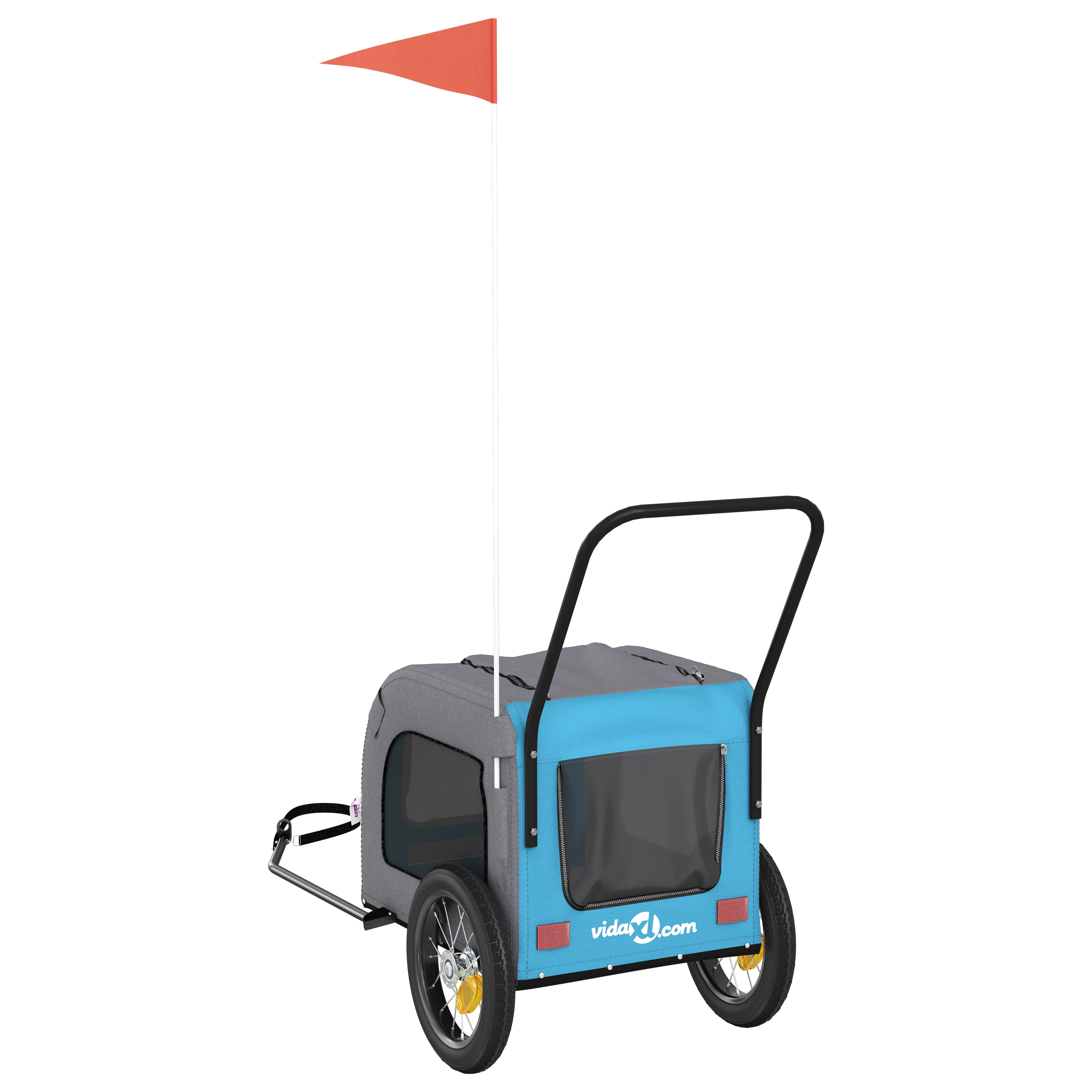 Blue Pet Stroller Blue Polyester, Metal 124 x 53 x 53 cm Foldable - Image 5