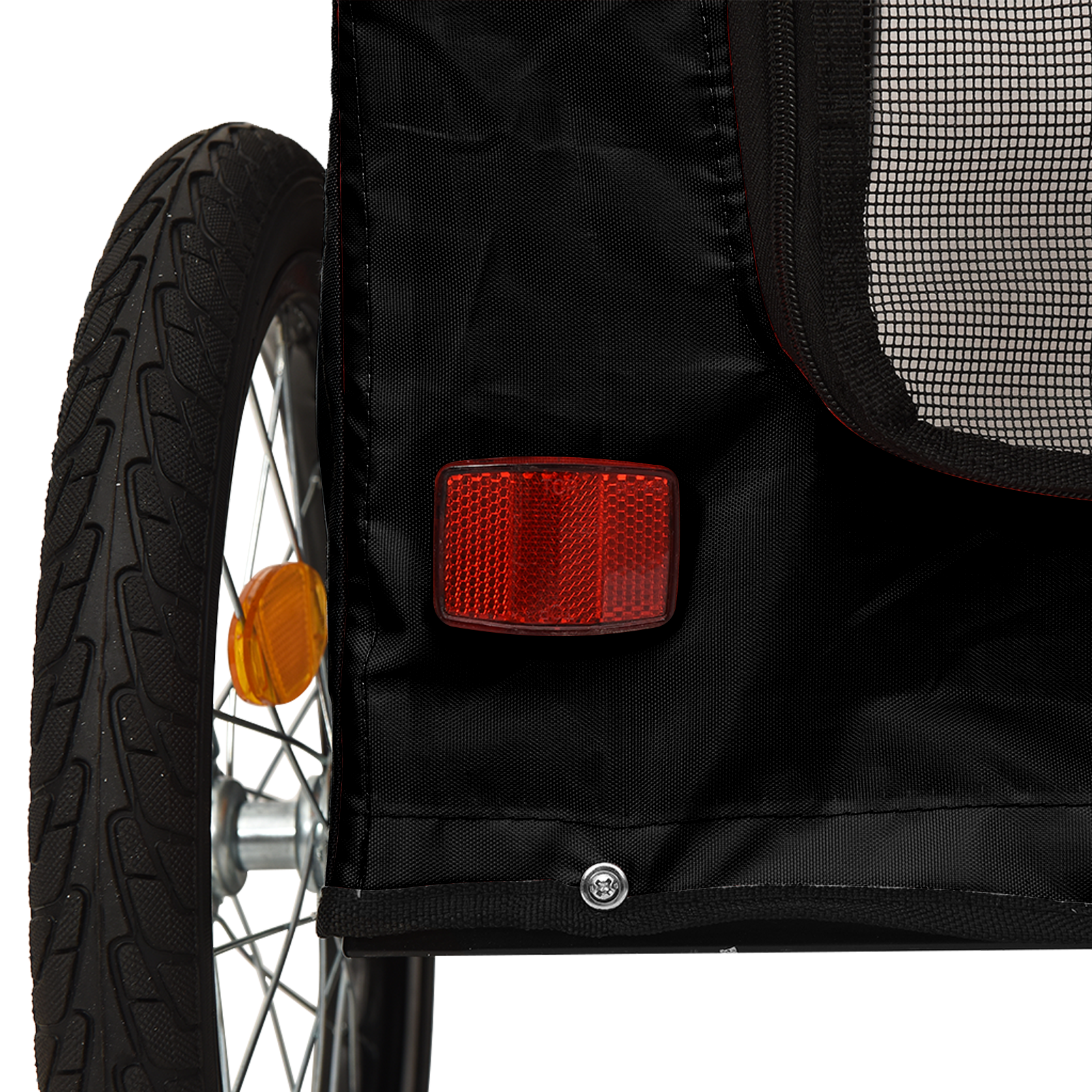 Black Pet Stroller Black Metal, Fabric 124 x 53 x 53 cm - Image 10
