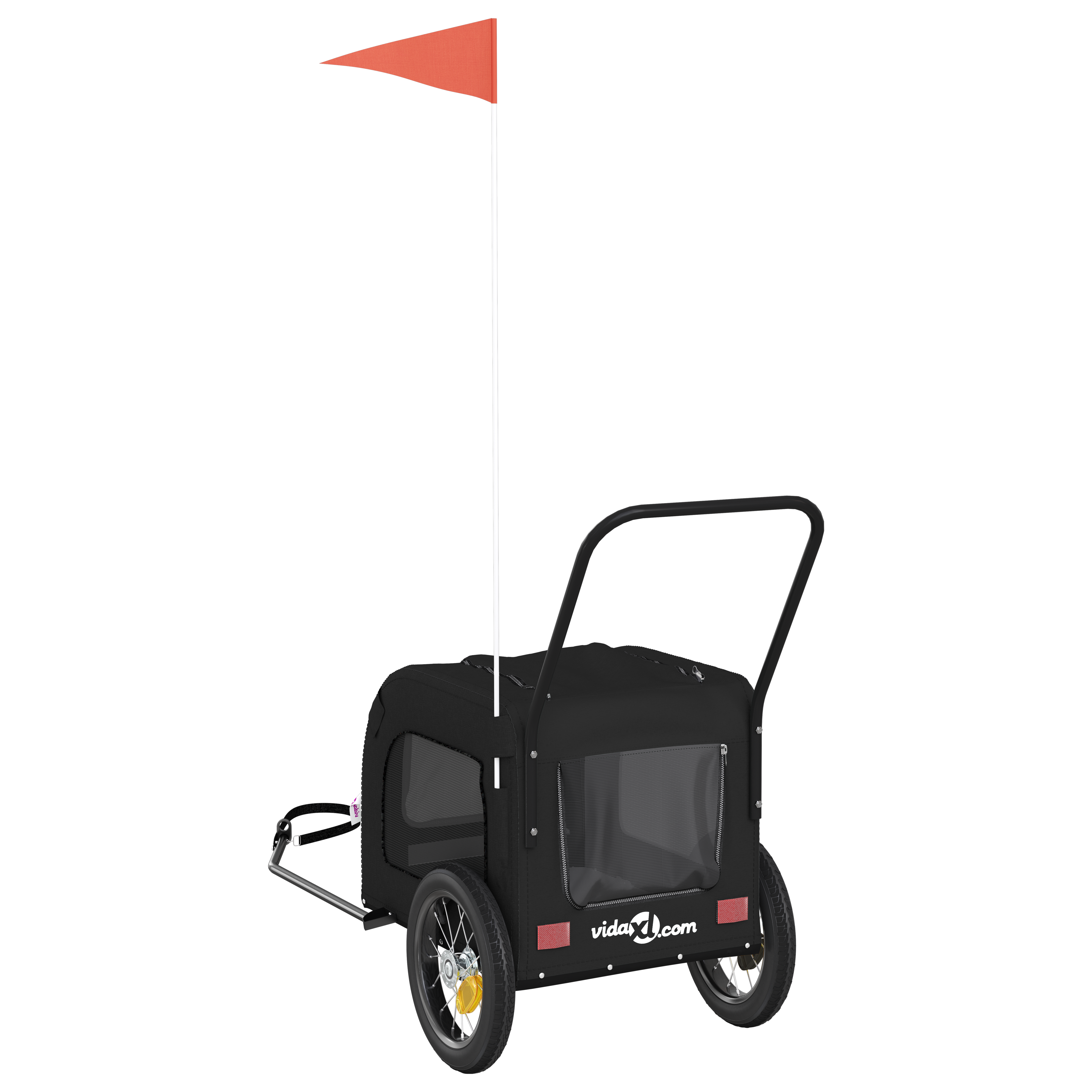 Black Pet Stroller Black Metal, Fabric 124 x 53 x 53 cm - Image 5