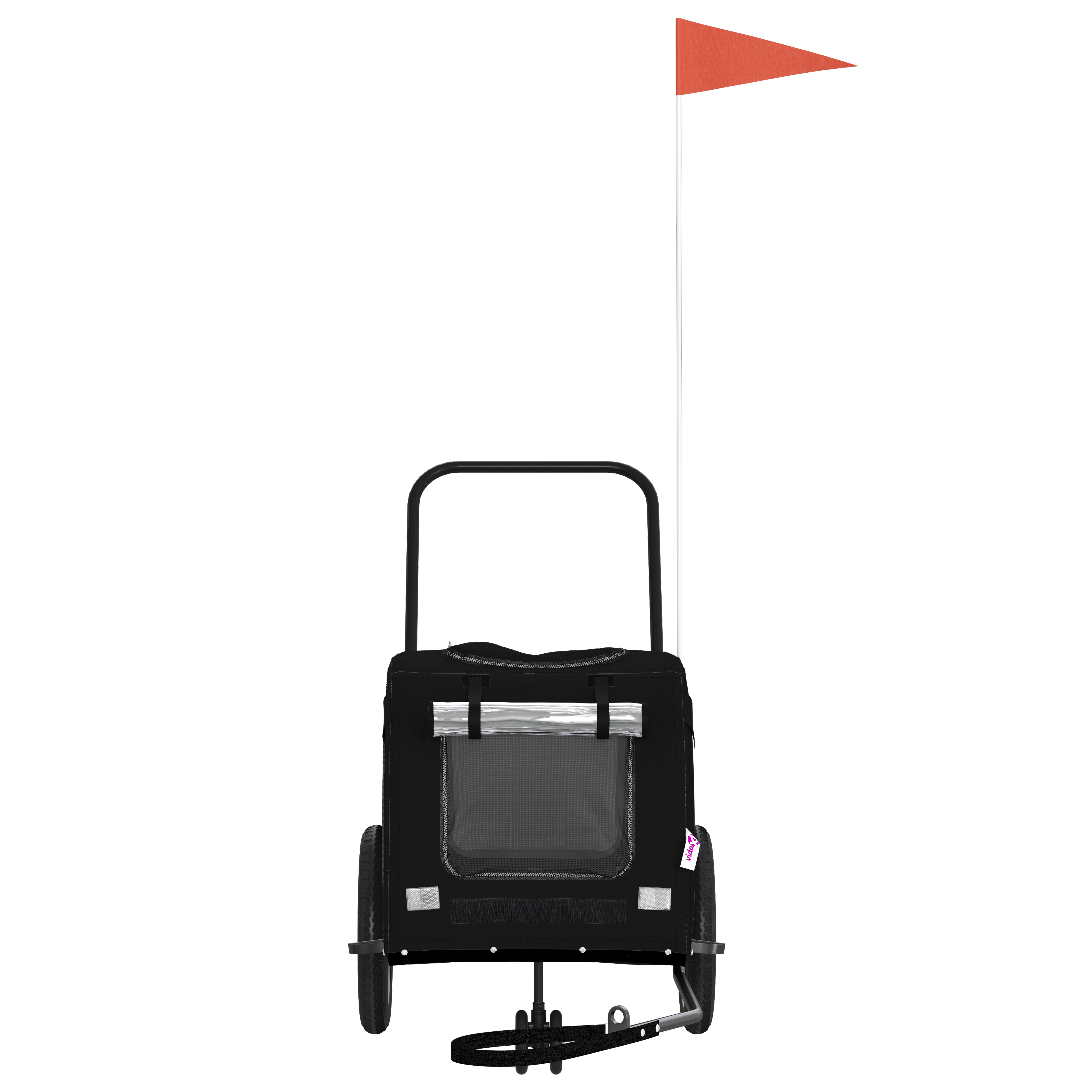 Black Pet Stroller Black Metal, Fabric 124 x 53 x 53 cm - Image 3