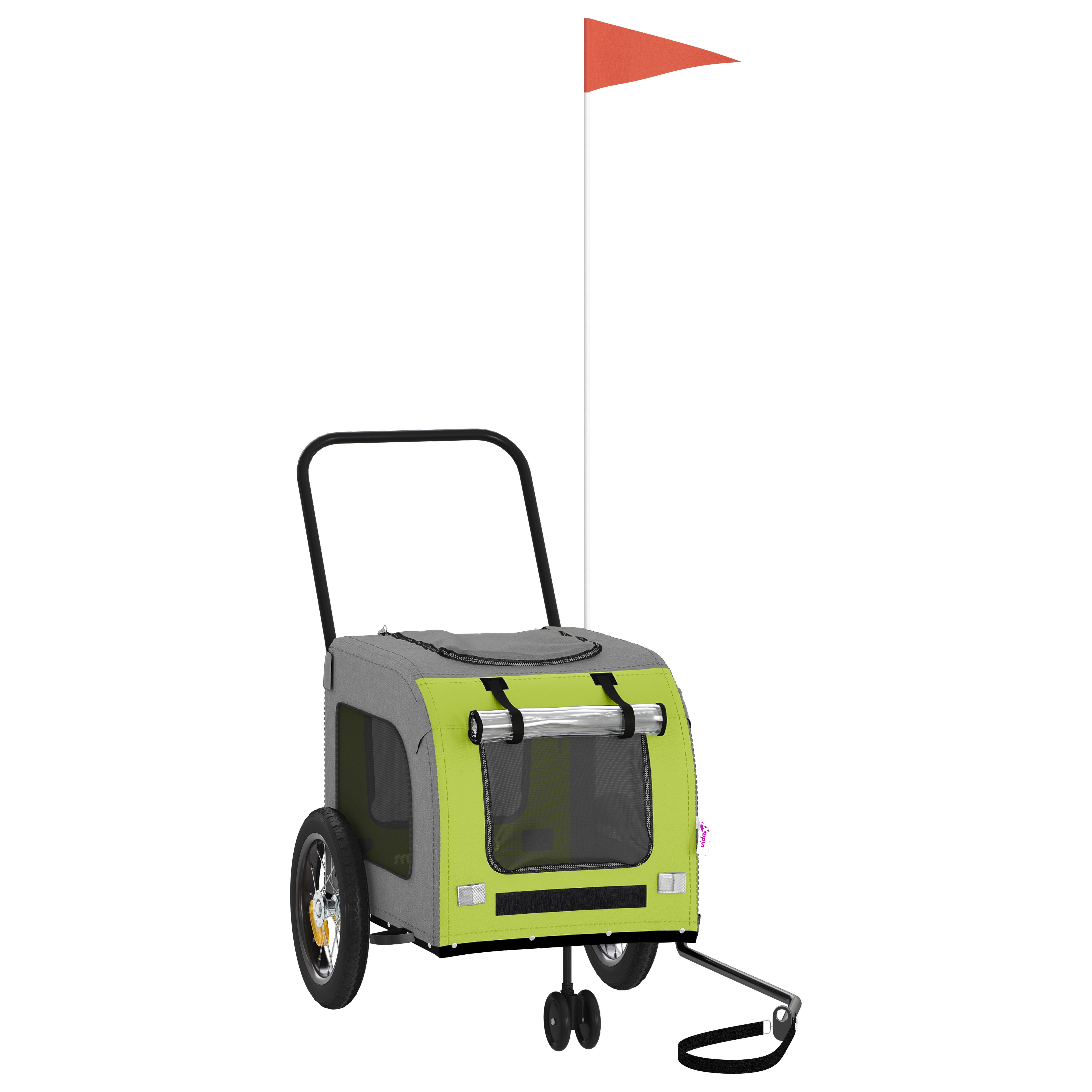 Green Dog Stroller Polyester, Steel 124 x 53 x 53 cm Foldable - Image 2