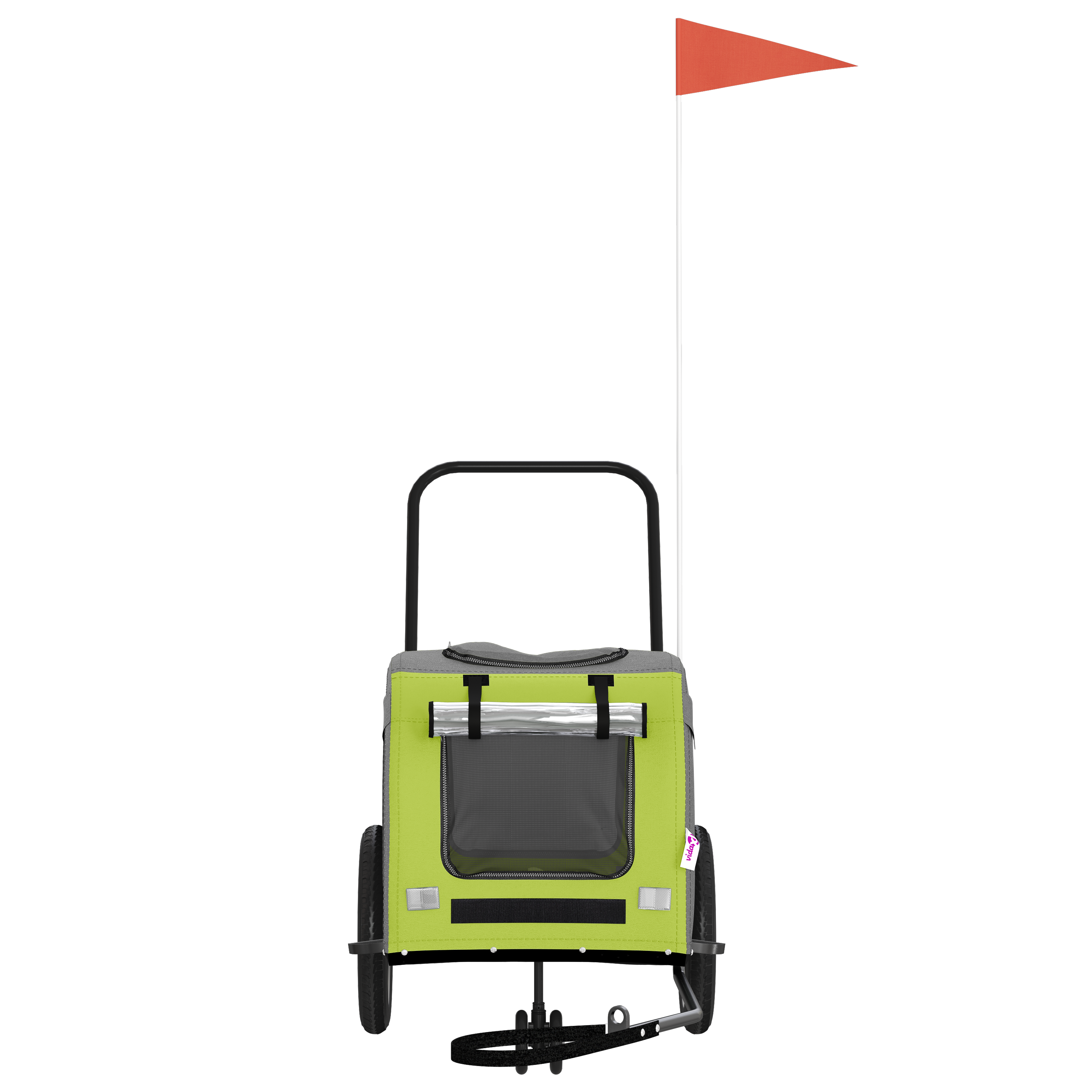 Green Dog Stroller Polyester, Steel 124 x 53 x 53 cm Foldable - Image 3